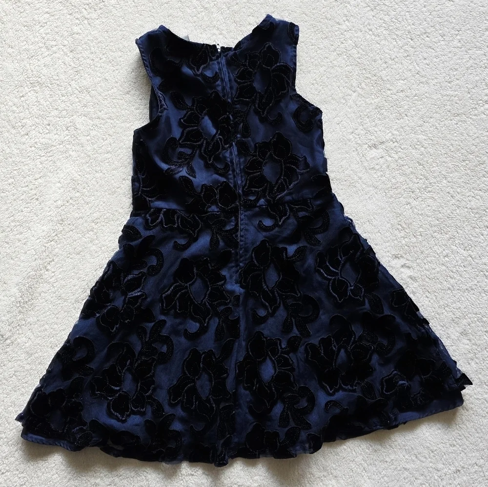 Children's Place Navy Blue Floral Overlay Sleeveless Dress Girl's/ Kid's Size 10